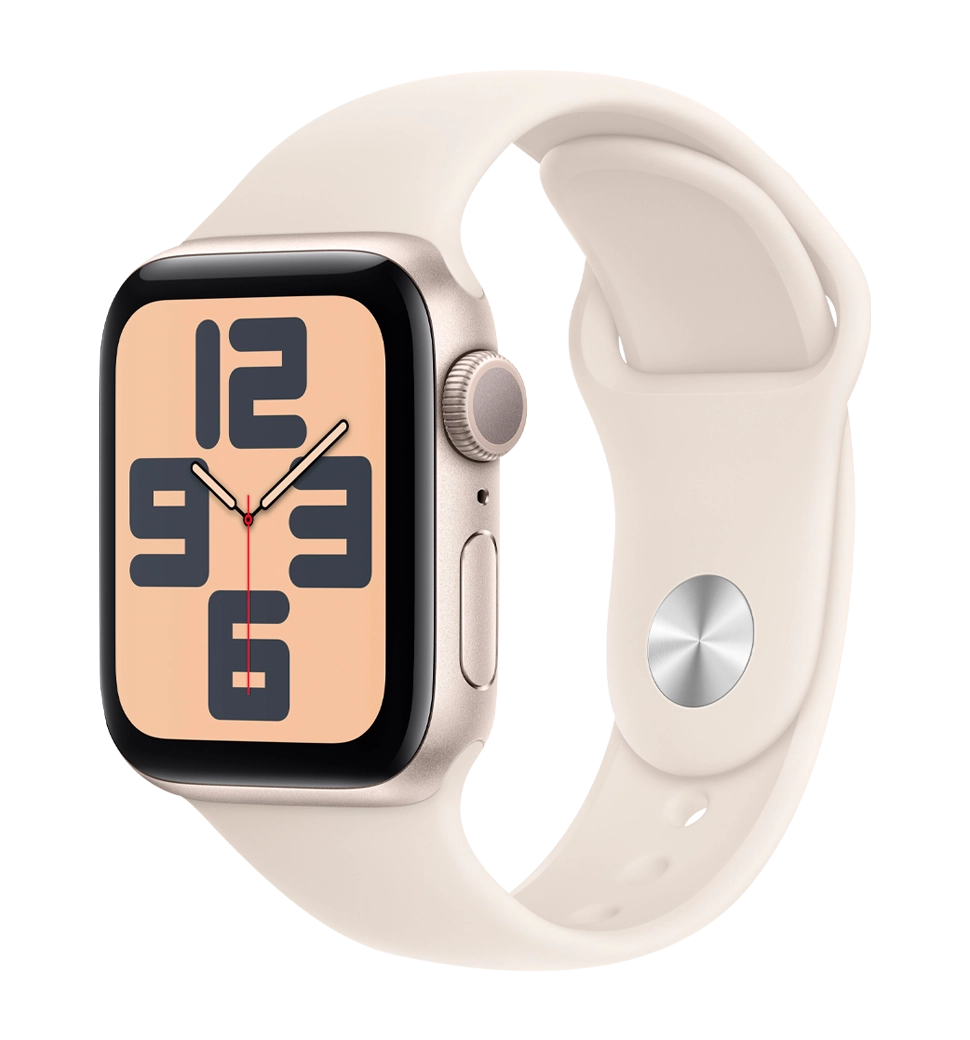 Apple Watch SE 2 2024 40mm Starlight Aluminium Case with Starlight Sport Band S/M (MXEF3)
